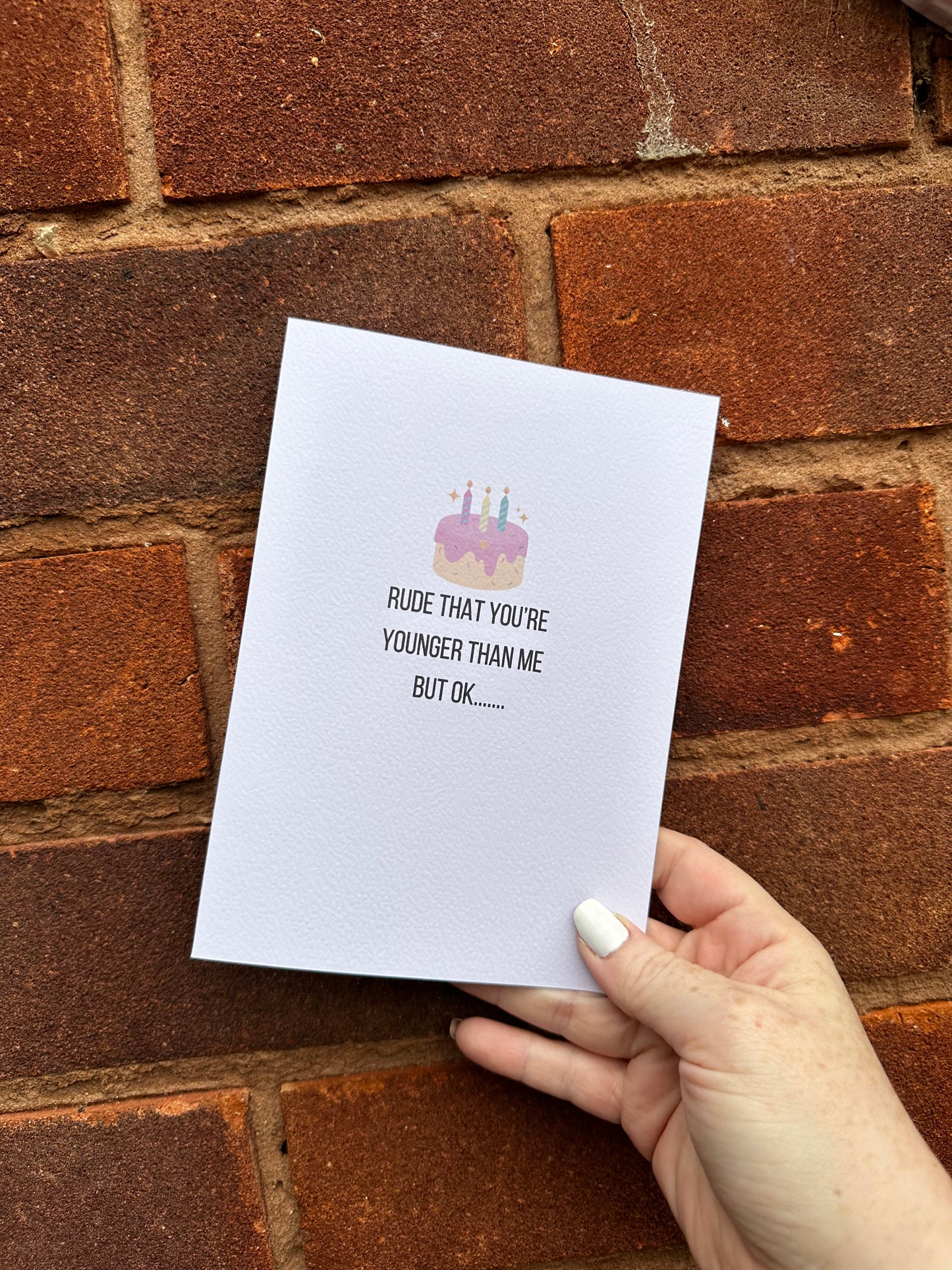 Younger than me Birthday card