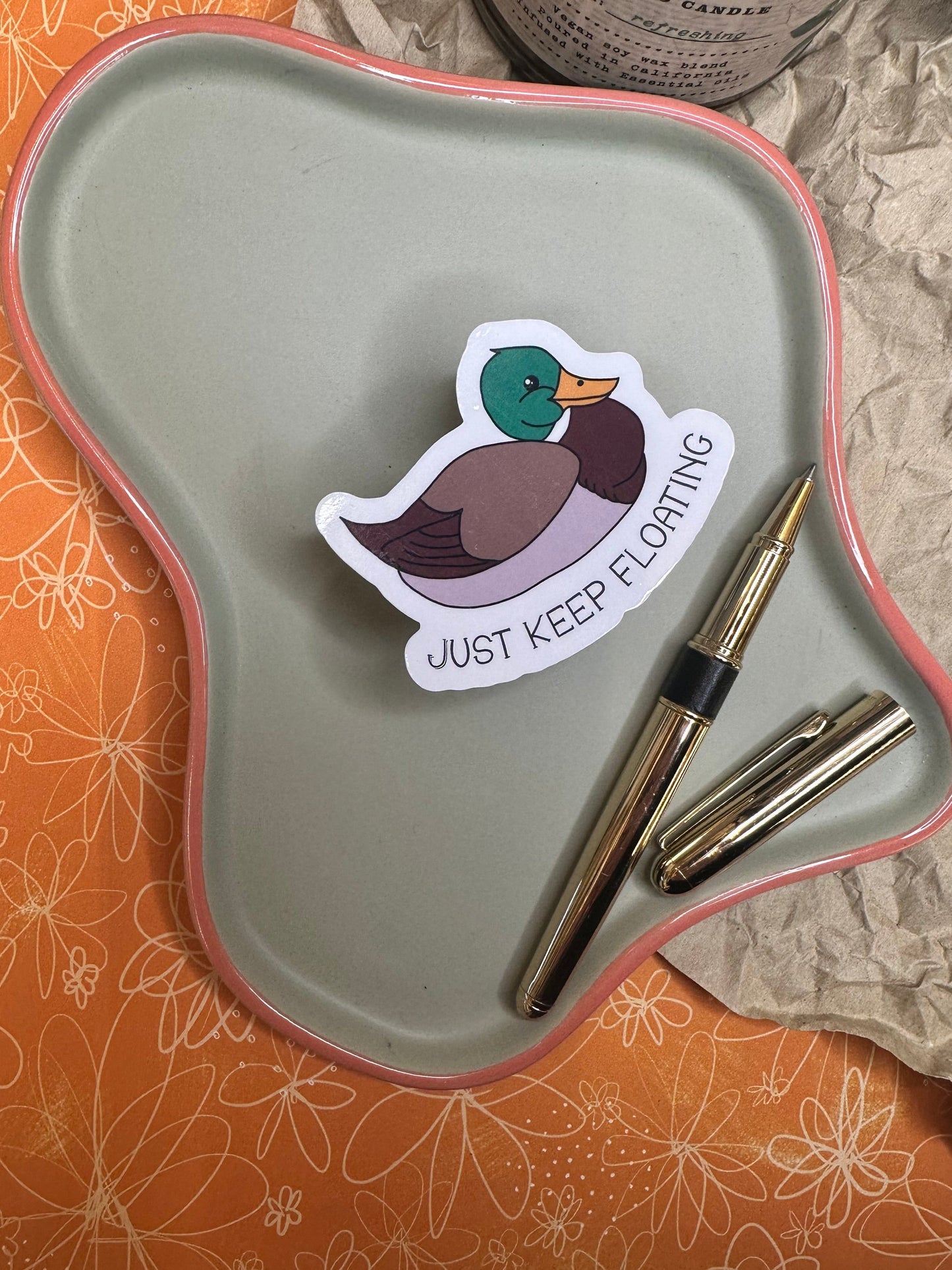 Just Keep Floating Duck Sticker