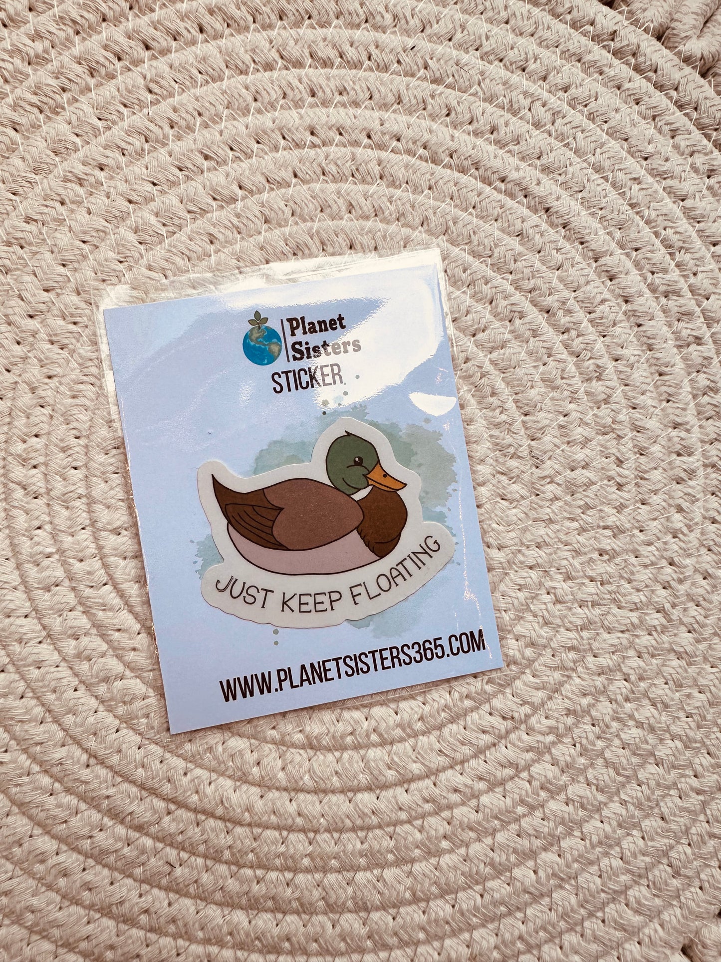 Just Keep Floating Duck Sticker